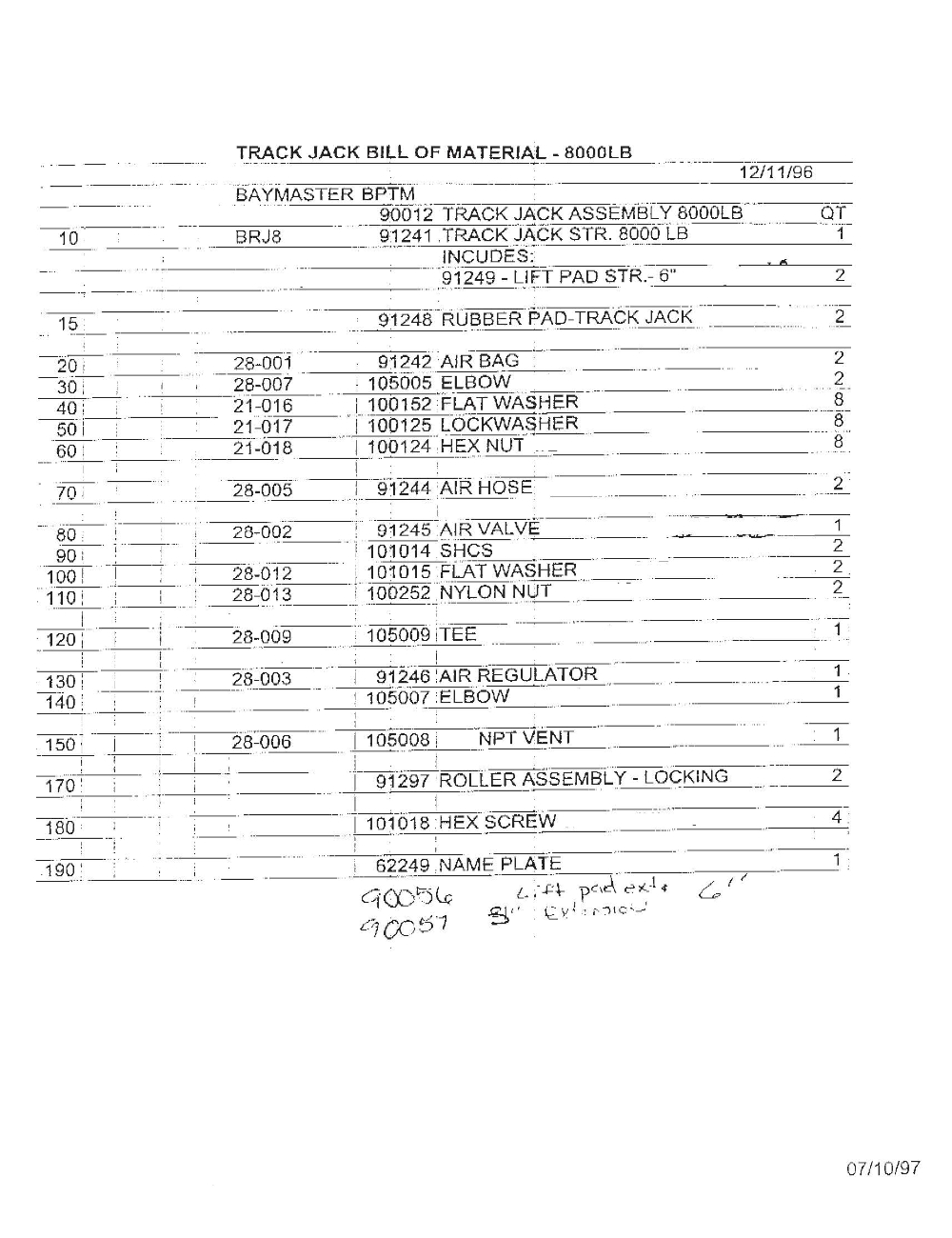 Ben Pearson Track Jack 8000LB Parts