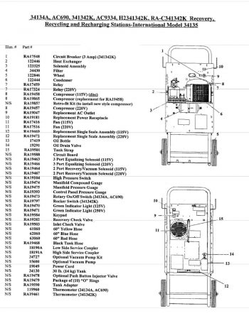 Robinair H2341342K-R Parts