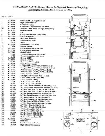 Robinair AC990 Parts