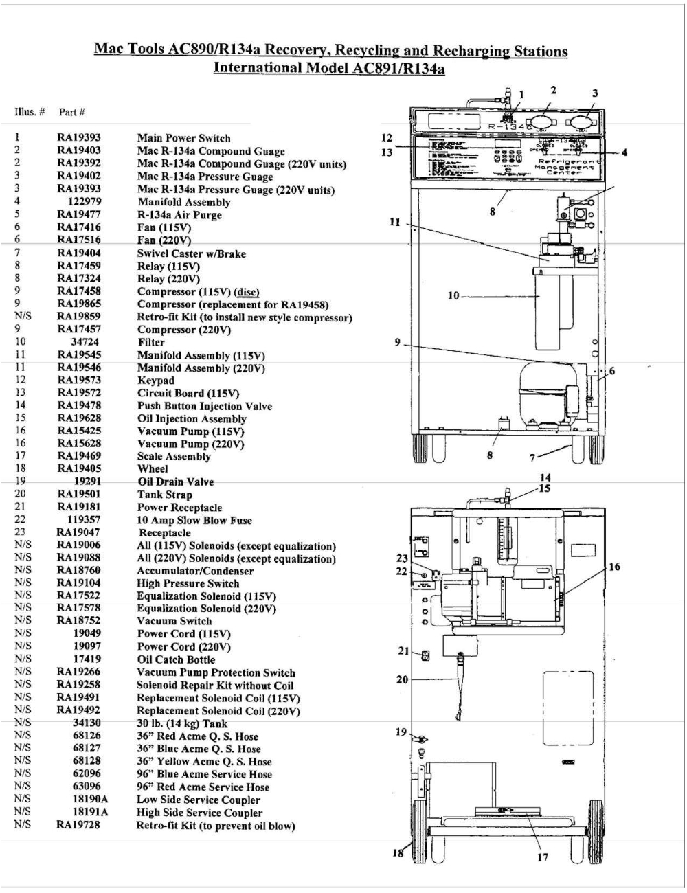 Robinair R134a Parts Parts4equipment 6223