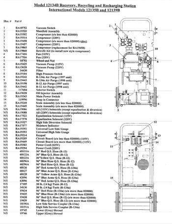 Robinair 12134B Parts