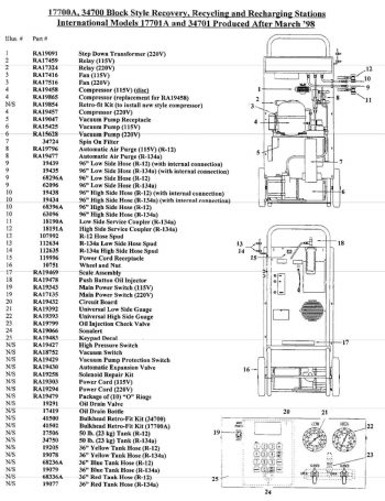 Robinair 17700 Parts