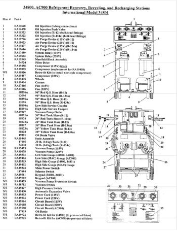 Robinair MAC AC900 Parts