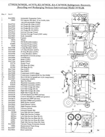 Robinair H234700 Parts