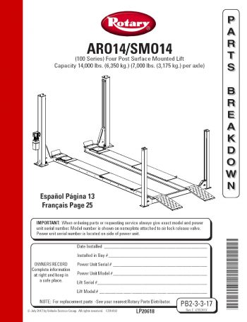 Rotary ARO14 (100 Series) Parts